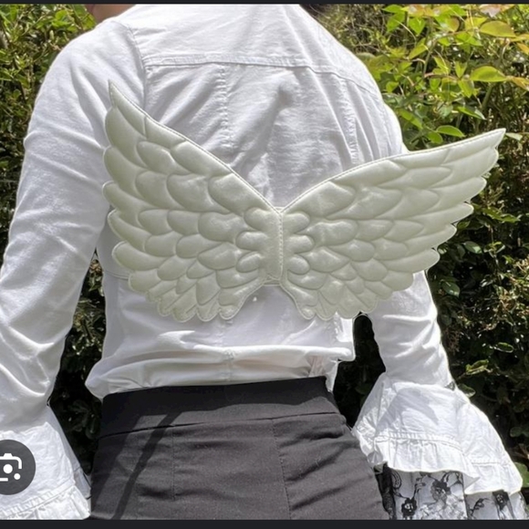 Hot topic kawaii angel wing corset elastic belt white cosplay Halloween sm - Picture 1 of 7